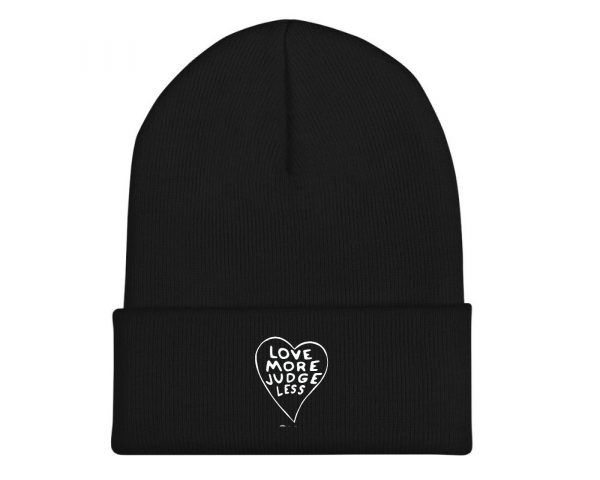 Love More Judge Less Cuffed Beanie - Gem City Collective
