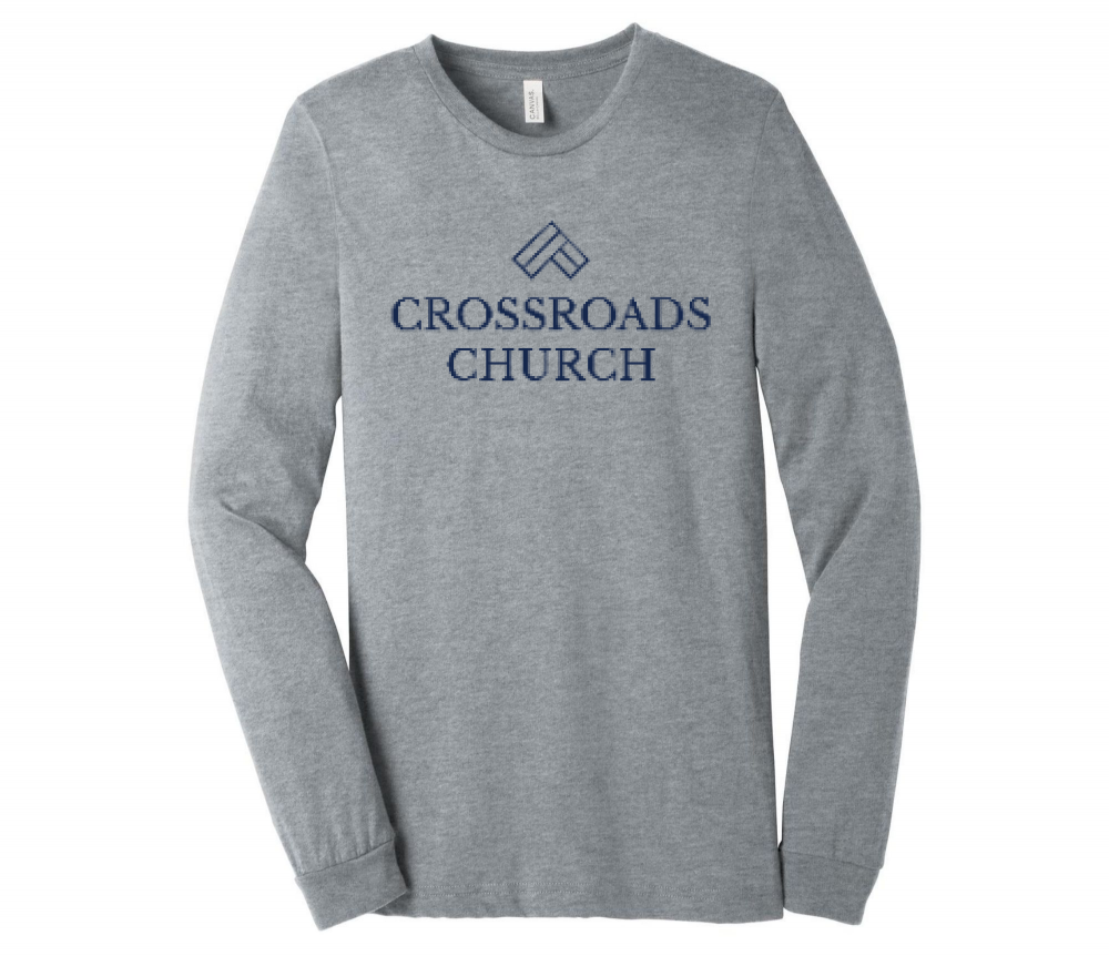Crossroads Long Sleeve T_Stacked Logo_Blue