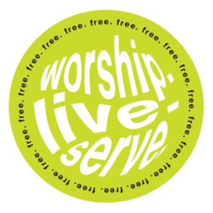 worship. live. serve. sticker.