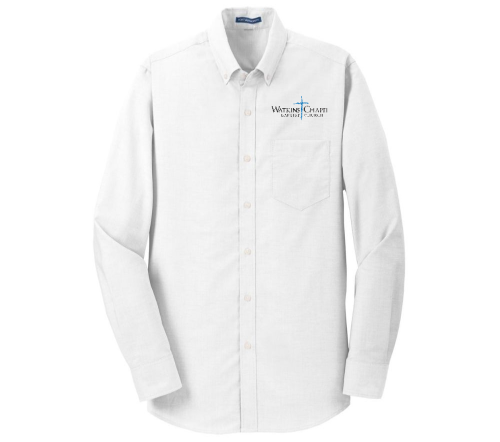 Long Sleeve Oxford Embroidered (White)