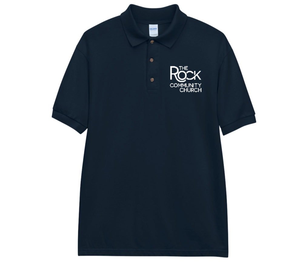 Embroidered Polo - RockCC Square Logo (white)