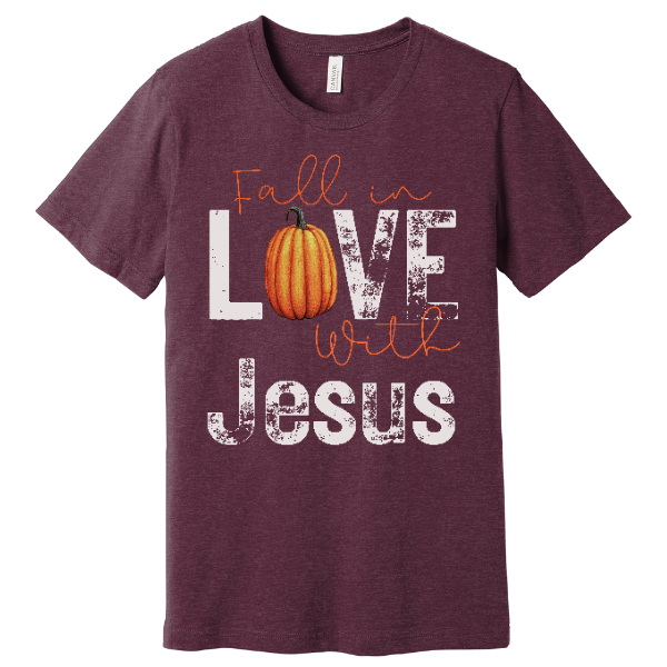 Fall In Love With Jesus Heather Tee