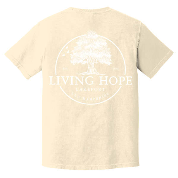 Living Hope Lakeport NH Heavyweight Tee Ivory Back