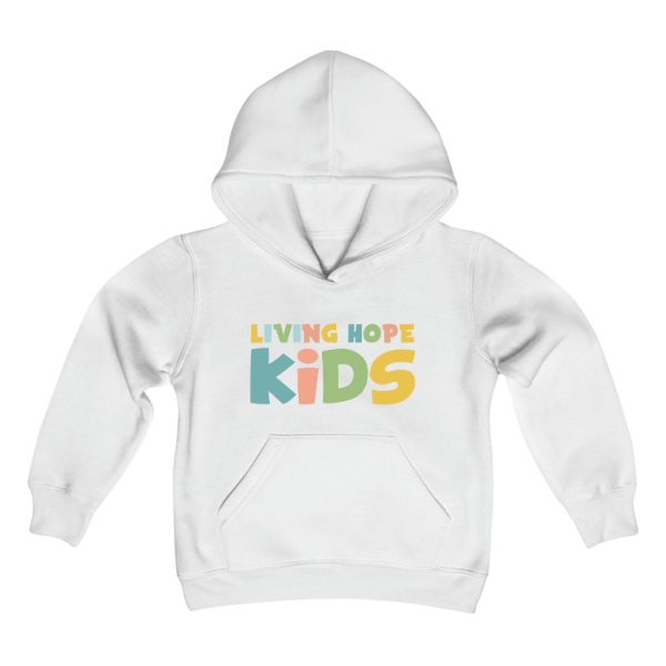 Living Hope Lakeport Kids | Heavy Blend Hooded Sweatshirt White Front