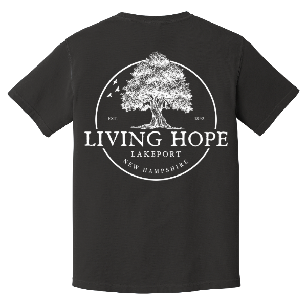 Living Hope Lakeport NH Heavyweight Tee Graphite Back