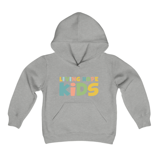 Living Hope Kids | Heavy Blend Hooded Sweatshirt Sport Grey Front