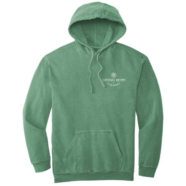 Living Hope Lakeport Lightweight Fleece Hooded Sweatshirt Light Green Front