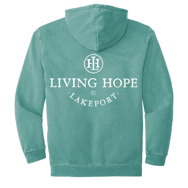 Living Hope Lakeport Lightweight Fleece Hooded Sweatshirt Seafoam Back