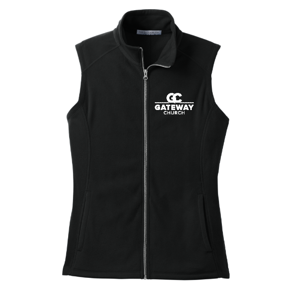 White Embroidered Logo - Port Authority Women's Microfleece Vest
