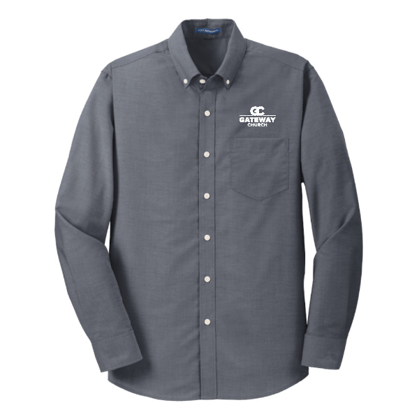 Gateway Church White Embroidered Logo - Port Authority SuperPro Oxford Shirt