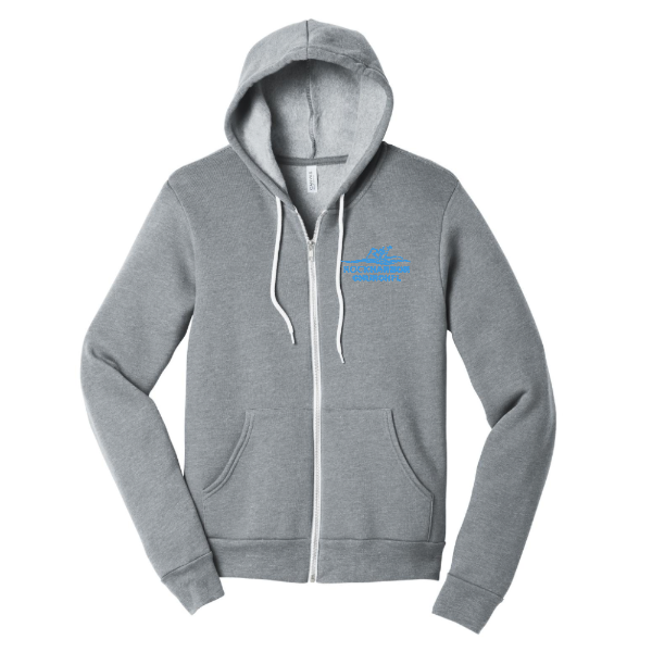 Blue Logo - Unisex Sponge Fleece Full-Zip Hoodie