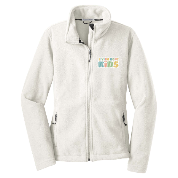 Living Hope Kids Ladies Cozy Fleece Jacket White