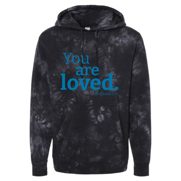 You Are Loved Tie-Dyed Hooded Sweatshirt