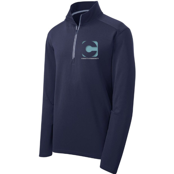 Logo blue quarter-zip