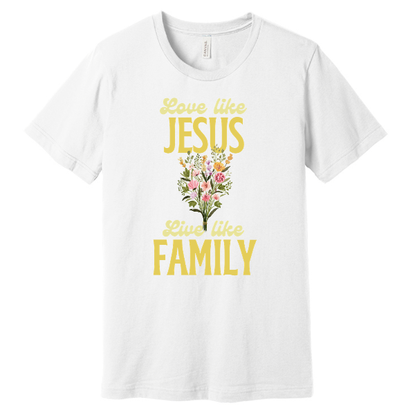 Love Like Jesus Floral Jersey Short Sleeve Tee