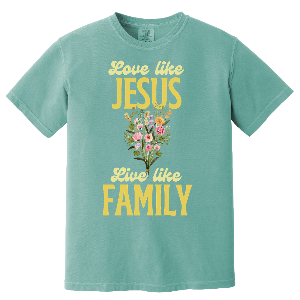 Love Like Jesus Floral Comfort Colors Heavyweight Tee
