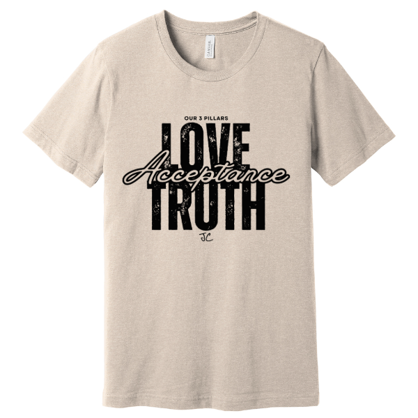 Three Pillars (Black Print) Heather Tee
