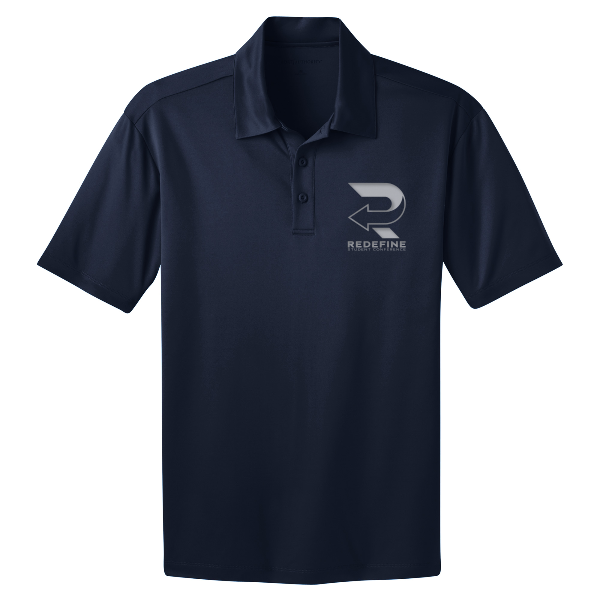 Redefine White Logo Men's Port Authority Silk Touch Performance Polo