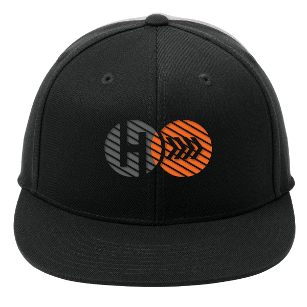 Embroidered Harvest Logo, on Port Authority Flexfit Flat Bill Cap.