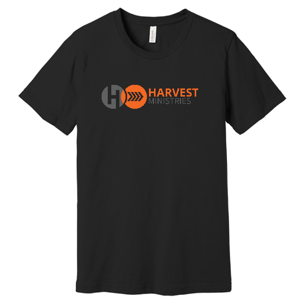 Harvest logo, on Bella+Canvas.