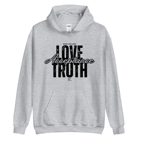 Three Pillars (Black Print) Heavy Hoodie