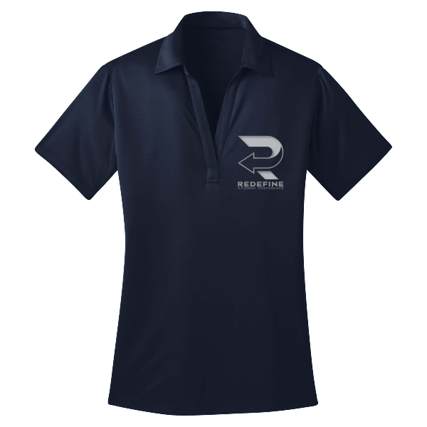 Redefine White Logo Ladies Port Authority Silk Touch Performance Polo