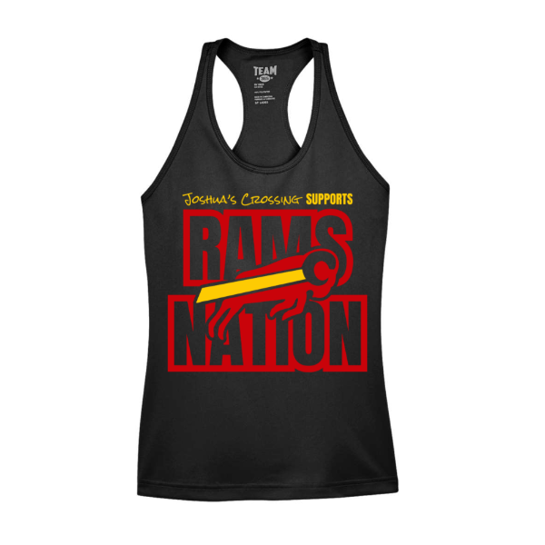 JC x Rams (Red + Yellow) Ladies' Racerback Tank