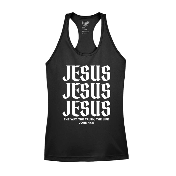 "Jesus x 3" Ladies' Racerback Tank