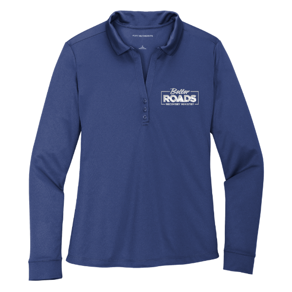 Better Roads Recovery Ministry Women's Silk Touch Long Sleeve Polo