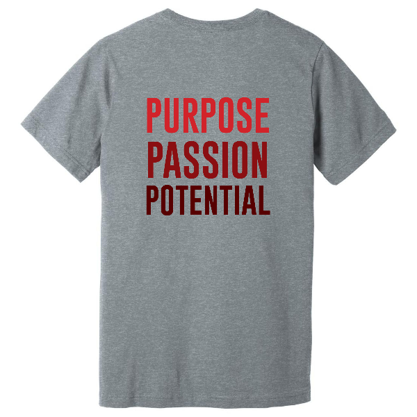 City Baptist School Purpose, Passion, Potential Unisex Heather Short Sleeve Tee
