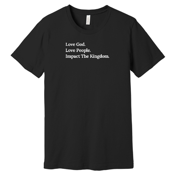 Love God Love People Short Sleeve Tee - church name on back