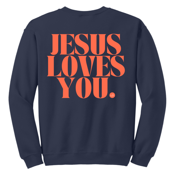 Jesus Loves You Gildan Crewneck Sweatshirt