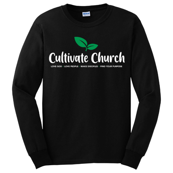 Cultivate Church Cotton Long Sleeve Tee Reversed Logo Imprint