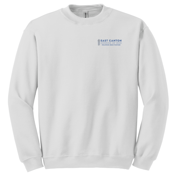 ECCOG front, Following Jesus Together Back Gildan Crewneck Sweatshirt