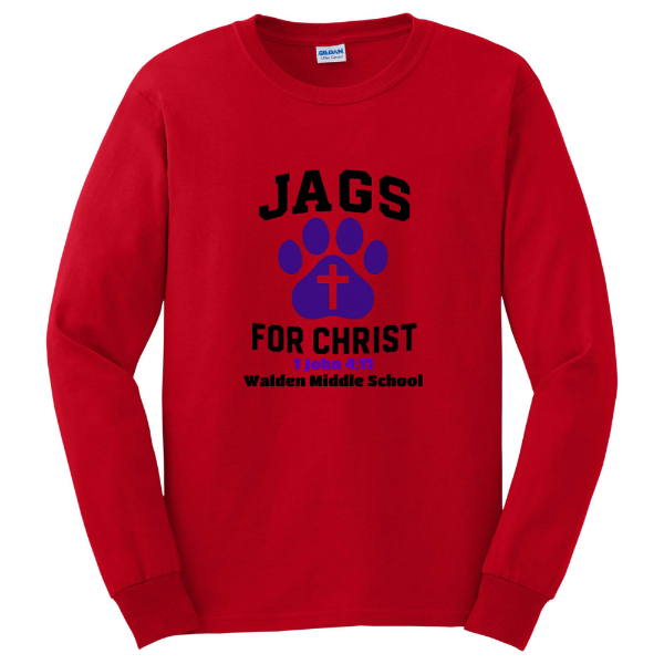 Walden Middle School - Jags 4 Christ 25/26 - Gildan Cotton Long Sleeve Tee