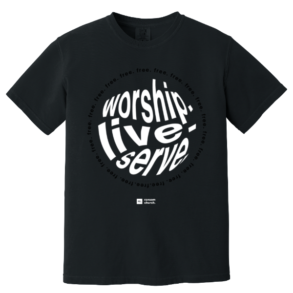worship. live. serve. tee.