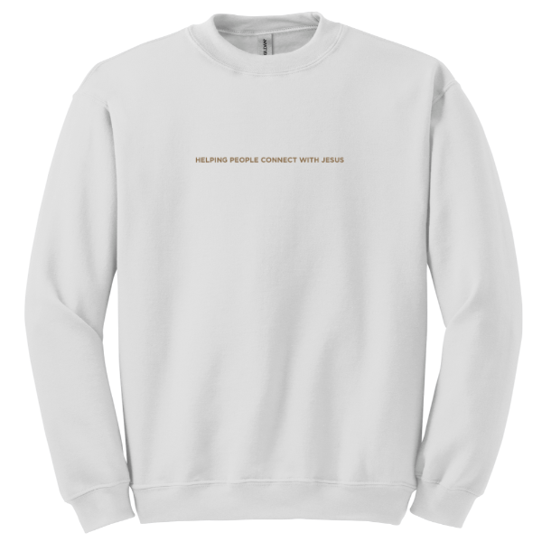 Helping People Connect with Jesus Crewneck - Tan 874C Ink