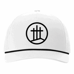 Three Crosses: Richardson Five-Panel Trucker with Rope Cap