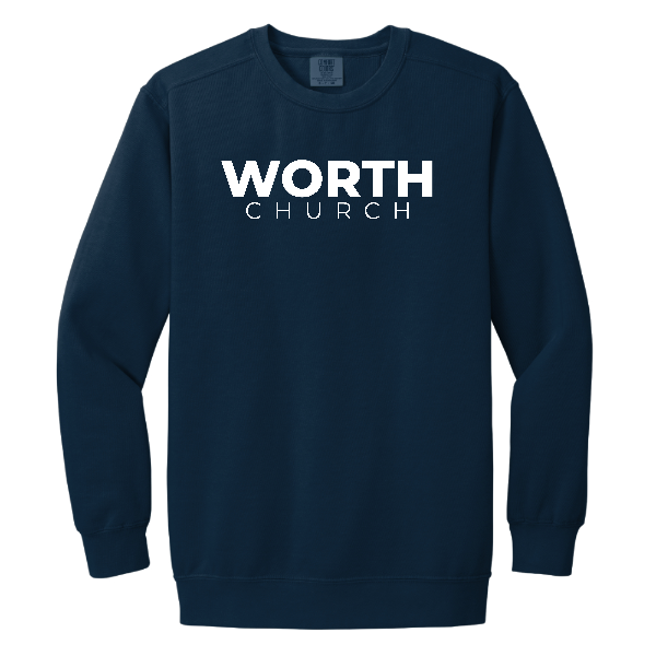 Comfort Colors Sweatshirt- Worth Church Block Logo