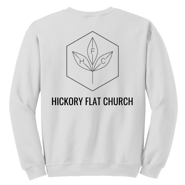 HFC Logo, White with Black Stencil -Gildan Heavy Blend Crewneck Sweatshirt