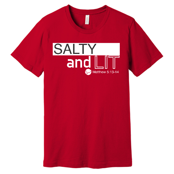 Adult Unisex T-Shit - Salty & Lit with "W" Logo in White