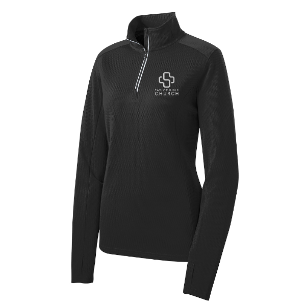 Ladies Sport-Tek Sport-Wick Textured 1/4-Zip Pullover