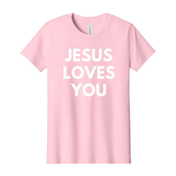 Jesus Loves You Bold Youth Bella Canvas Jersey Tee