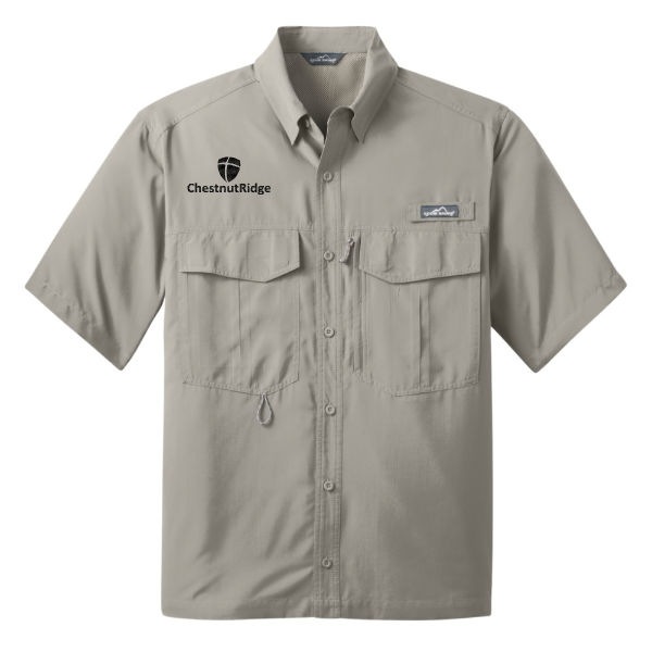 Eddie Bauer Short Sleeve Performance Fishing Shirt w/ Embroidered Logo