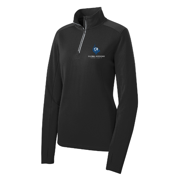 Sport-Tek Ladies Sport-Wick Textured 1/4-Zip Pullover